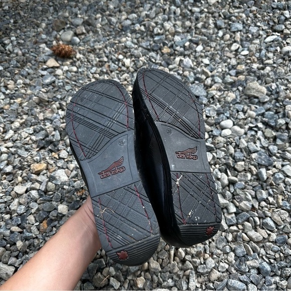 Dansko Wedge Casual Clogs Black Leather Upper Size 38, 7.5-8 US Women’s - Picture 11 of 11